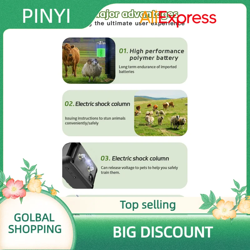 

Pet Hound Training GPS Locator Electronic Fence System Waterproof Rechargeable Receiver Electric Pet Collar 3 Android App 4G