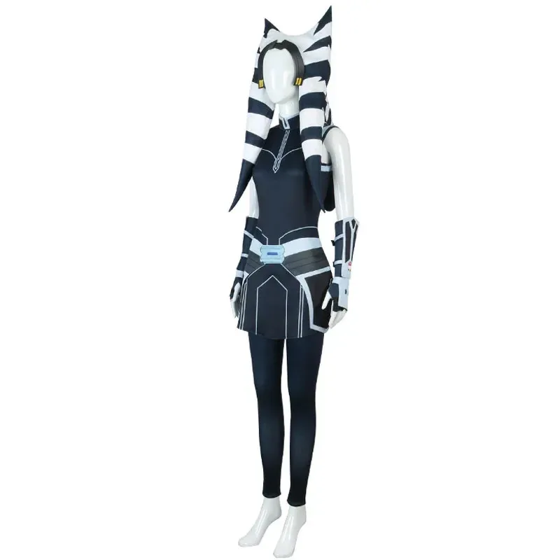 New ★ Ahsoka Tano Cosplay Star and The Clone Wars Costume Hat Children Full Set Adult Halloween Party Cos★ 2025 qi☆