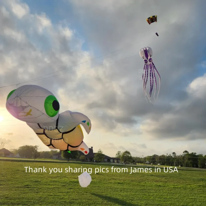 Línea de cometa de tortuga marina de 6M, colgante inflable suave para lavandería con LED o sin LED, tela de nailon Ripstop, cometa para actividades al aire libre