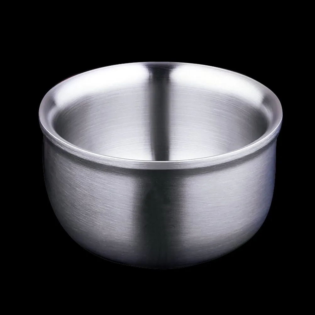 

Premium 304 Stainless Steel Double Insulated Bowl 15.5cm Heavy Duty Sanitary Flat Base Wide Rim for Hot Cold Food Serving Home