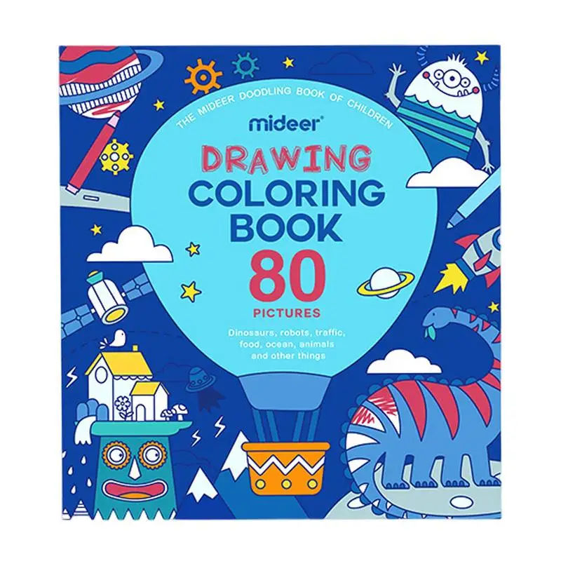 Watercolor Coloring Paper Drawing Books Early Learning Geometric Educational Toys Drawing Practice Food-Grade Ink Art Craft Gift