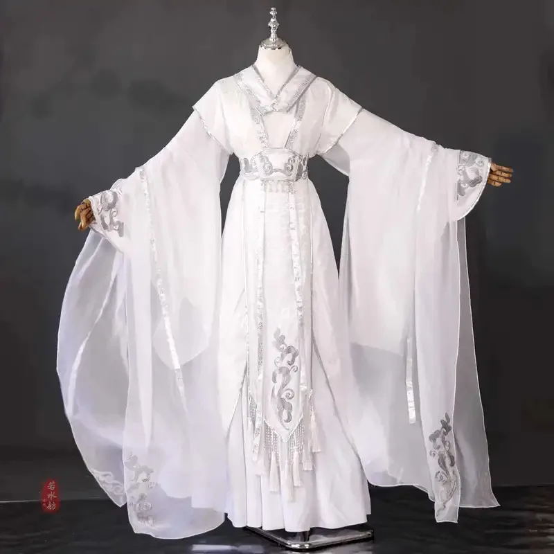 DY20Ancient Han Fu Halloween White Cosplay Anime Dao Mo To Shi Cosplay Costume Mo Dao Zu Shi Cosplay Teenager Lan WangJi Costume