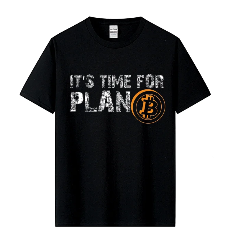 Men's It's Time For Plan B Bitcoin BTC Crypto Currency T Shirts Cryptocurrency Blockchain Christmas T-Shirts Drop Ship
