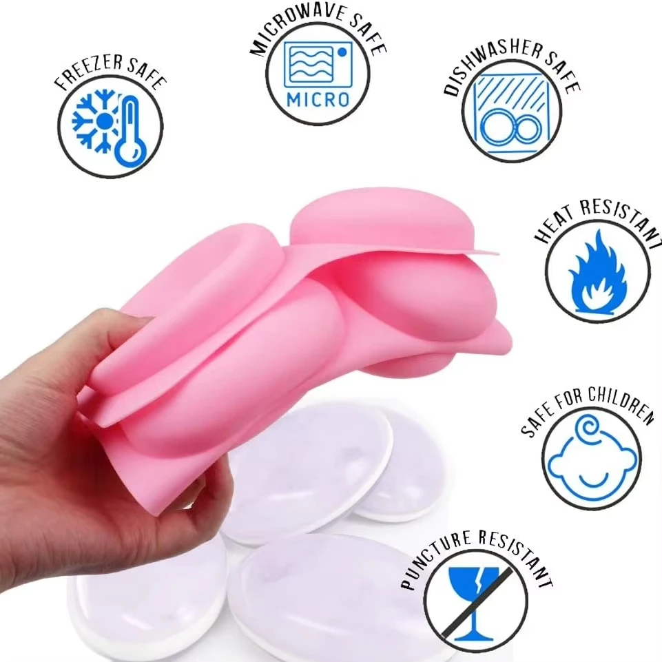 6 Cavity Silicone Molds for Soap Making DIY Handmade Soap Mold Cheesecake Making Tool Oval Baking Pudding Crafts Tray Mould