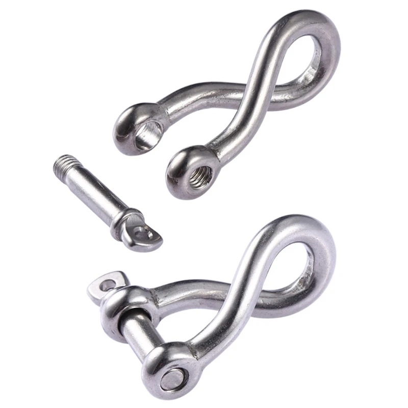 Stainless 12mm Shackle Connection for Chain Coupling Outdoor Gear Towing Mooring Sailboats Deck Equipment Securing Cargo