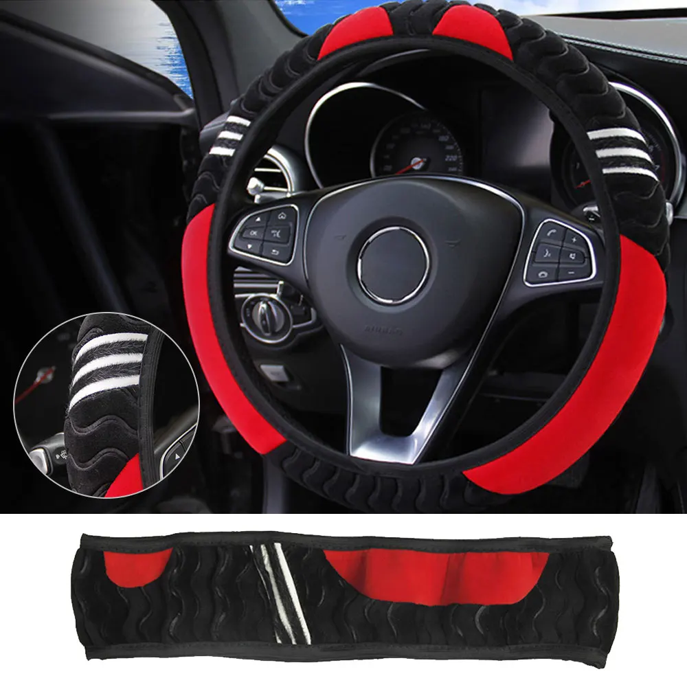 

1Pc 15" Car Steering Wheel Cover Plush Monster 38cm Elastic Warm Anti-slip Wheel Cover Car Styling Car Interior Accessories