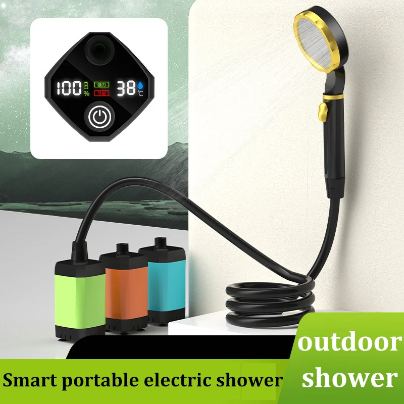 

Outdoor Shower Electric Shower Head Bath Artifact Rechargeable Shower Set Simple Camping Water Bag Battery Water Pump