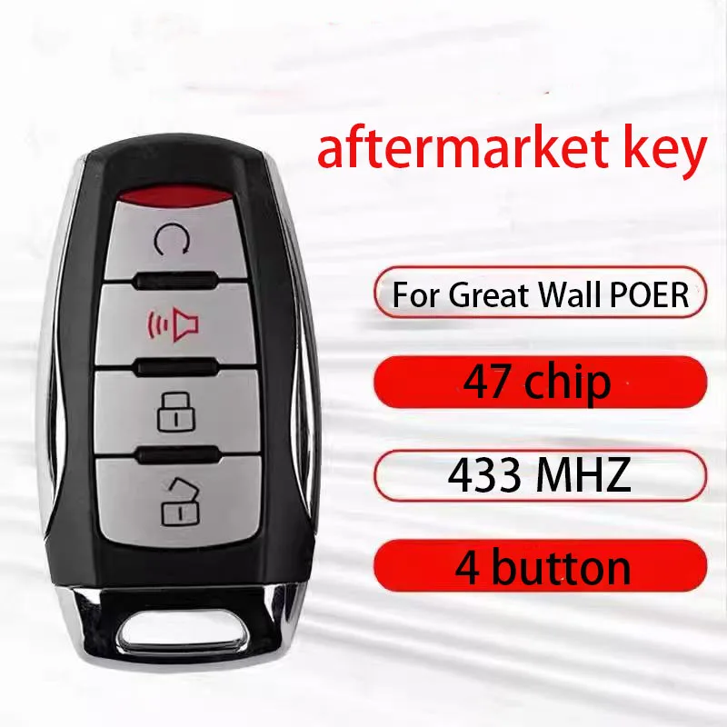 Smart Remote Car Key 3/4 Buttons Fob for Great Wall Motor POER GWM Pao Poer Haval UTE Cannon-X  P Series 433Mhz with ID47 Chip