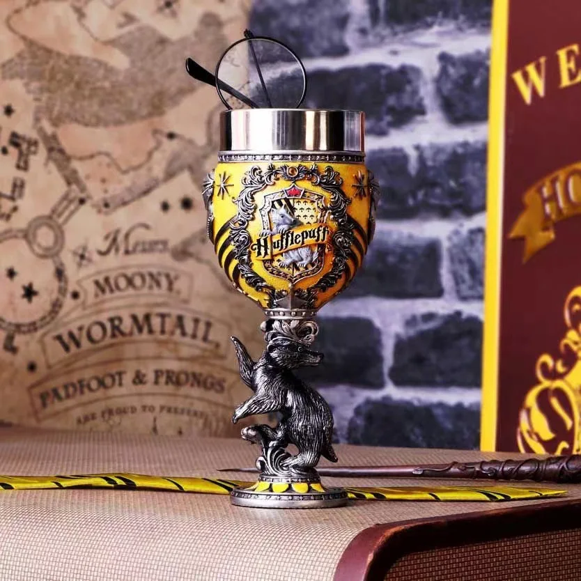 Harry Potter Goblet Hogwarrts 3D Stereoscopic Carving Magic School Coffee Tea Cups Goblet Decoration Model Collection Gift Kid