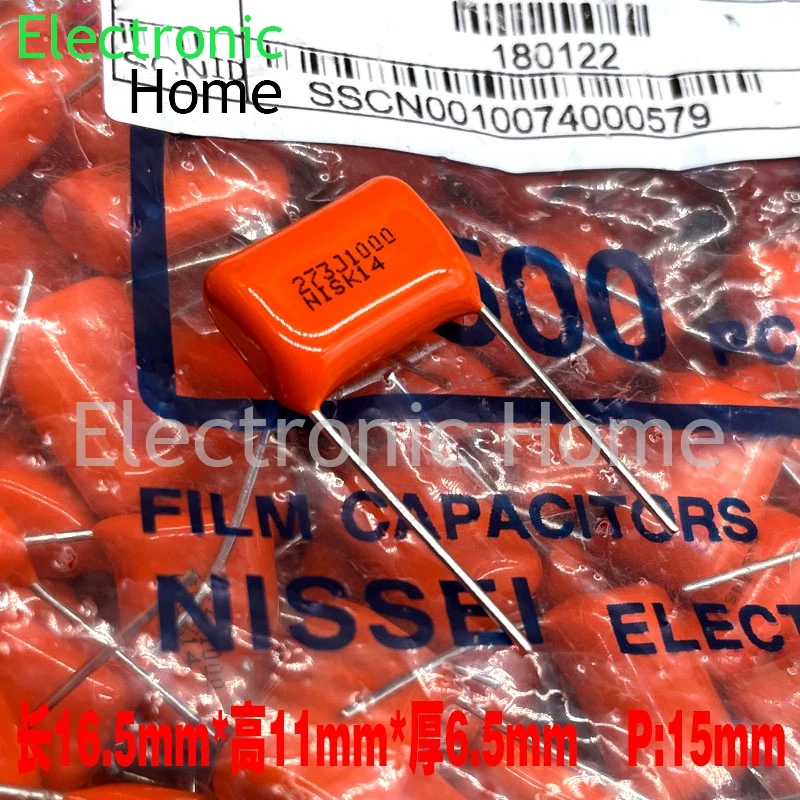20 قطعة/الوحدة NIS مصرف البحرين المركزي 273 27nf 0.027 فائق التوهج 1000v 1kv NISSEI عالية التردد فيلم مكثف 1000V273J 16.5x11x6.5 مللي متر P15MM