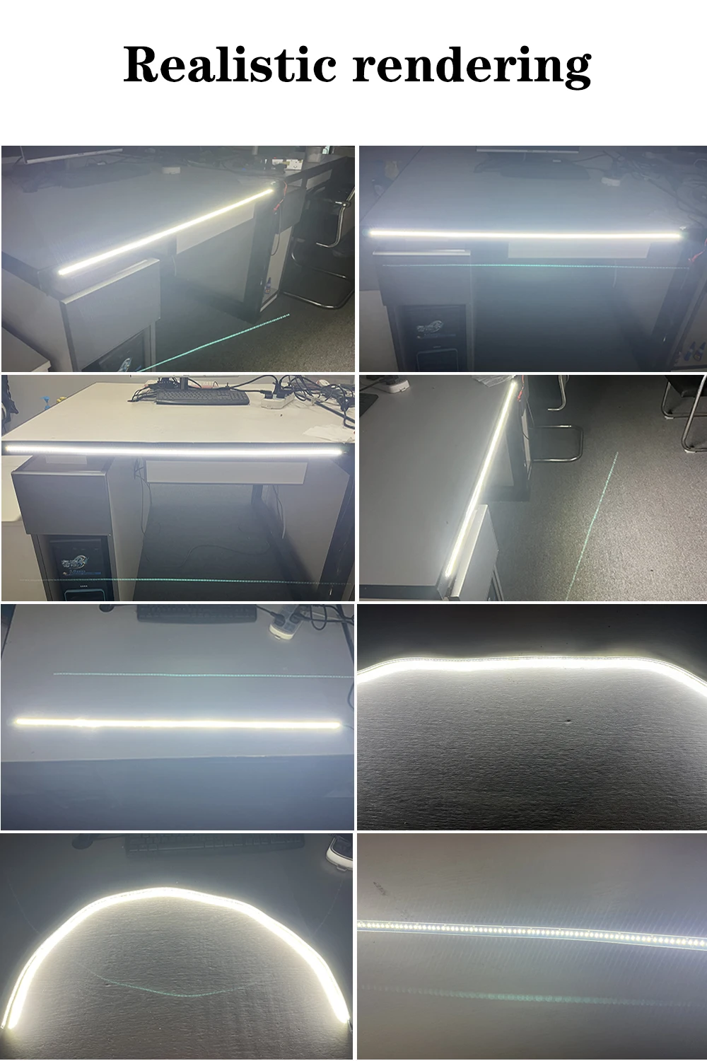 1pcs Car Side LED Light,17.8''-39.4'' Exterior Aluminum PCB Waterproof Work light strip, Night camping light strip, Indoor deco