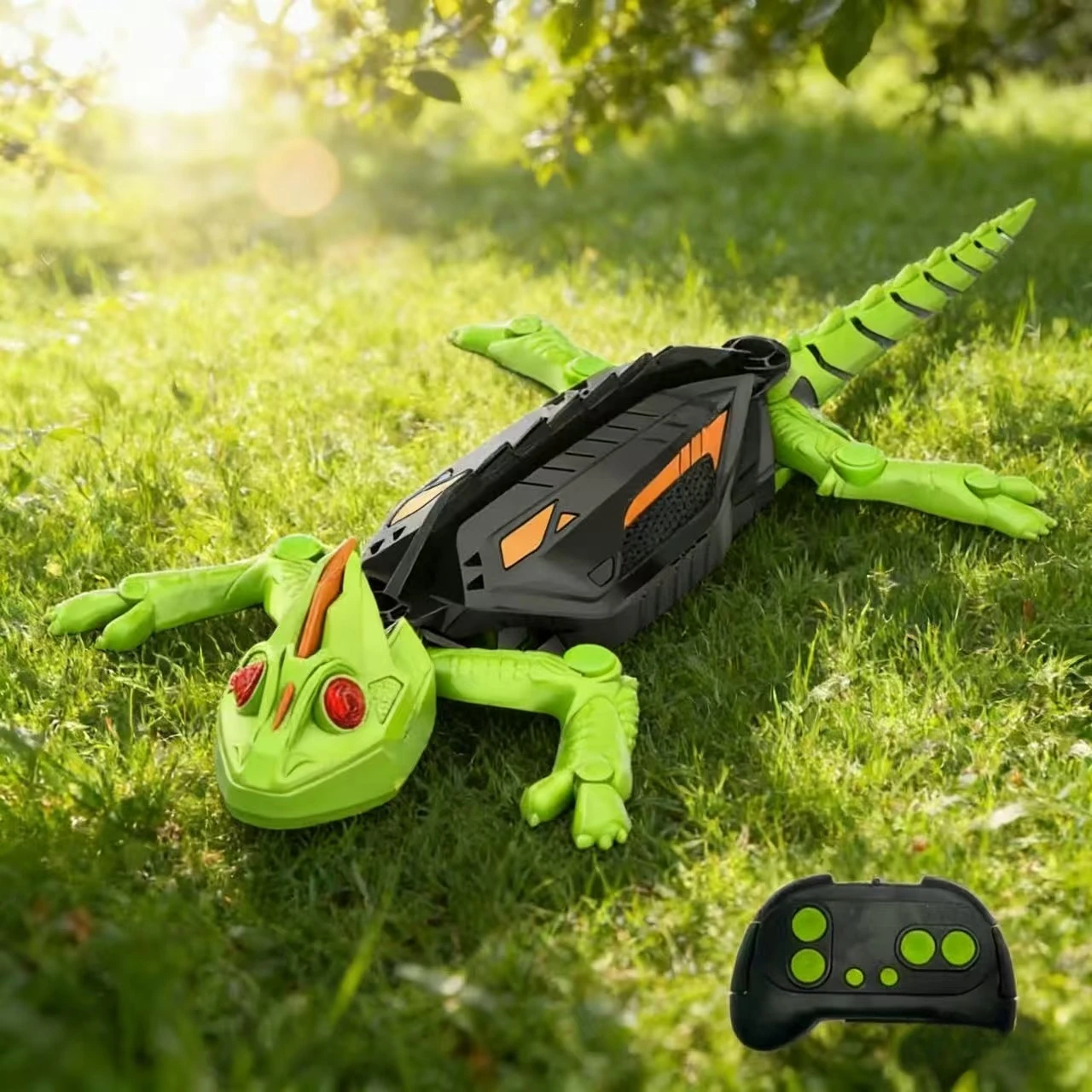 Realistyczny robot RC w kształcie bionicznej jaszczurki, gekon wspinający się po ścianach, na szkło i gładkie powierzchnie, dekoracja świąteczna
