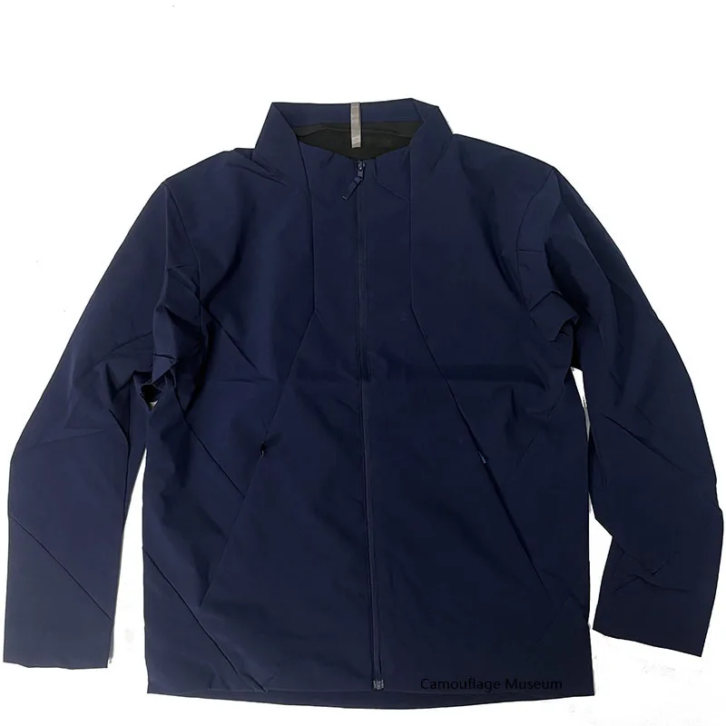 Spring And Autumn High End Men's Three layer Composite Inner Thin Velvet Stand Up Collar Soft Shell Jacket Coat