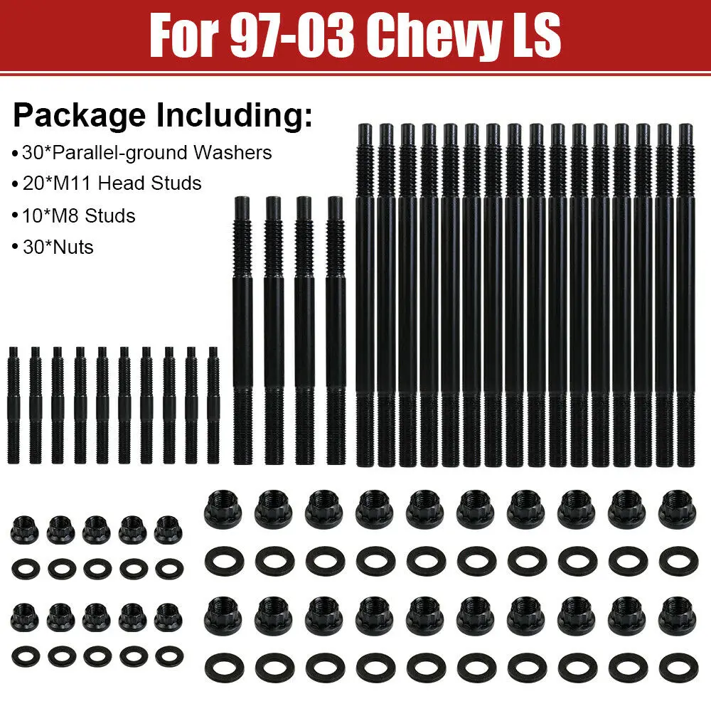 

Engines Cylinder Head Stud Kit For 1997-2003 Chevy LS1 LS6 For Chevrolet LS2 LQ9 4.8L 5.3L 5.7L ARP 234-4316