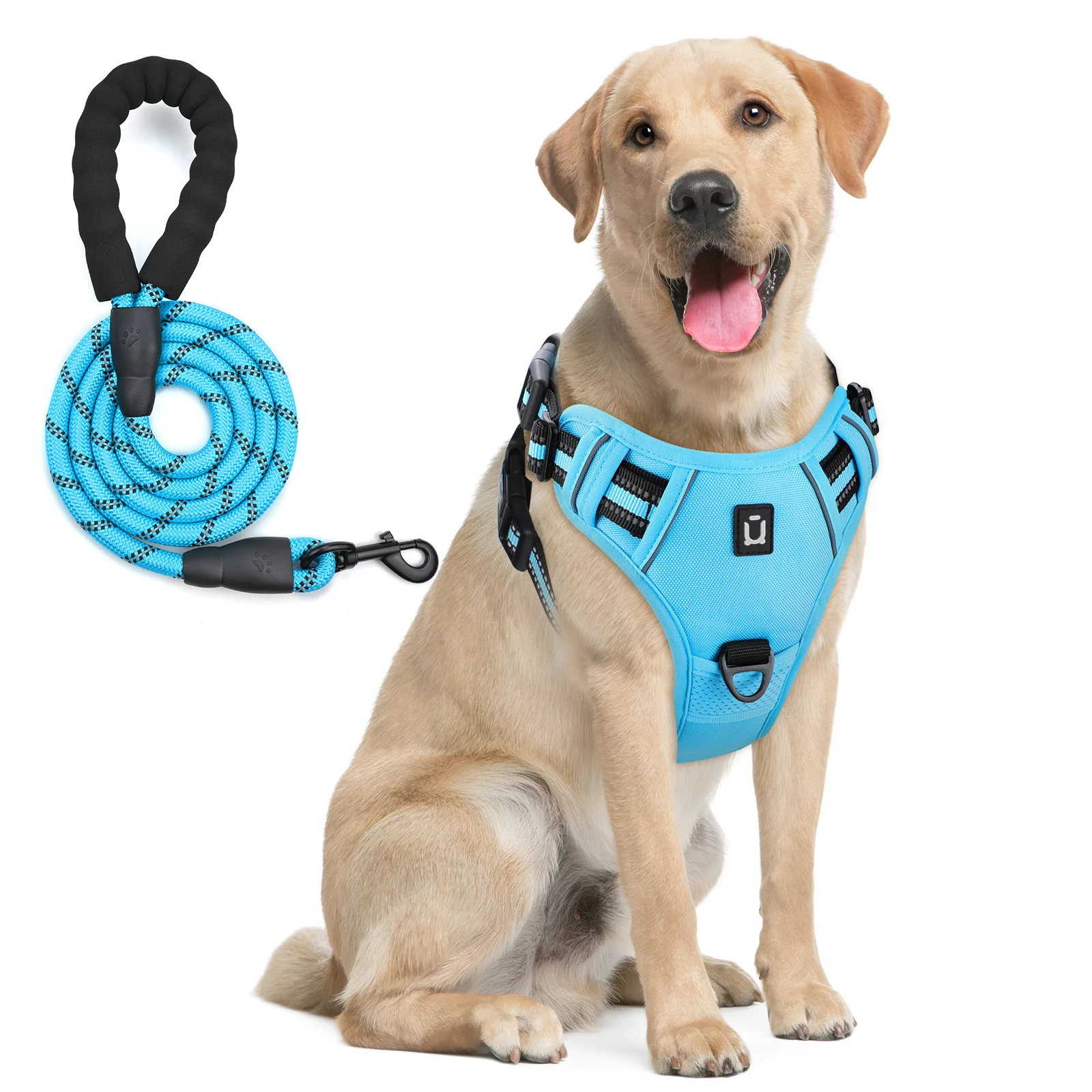 Reflective Dog Harness And Leash Set, Escape Proof No Pull Vest_voghion.com