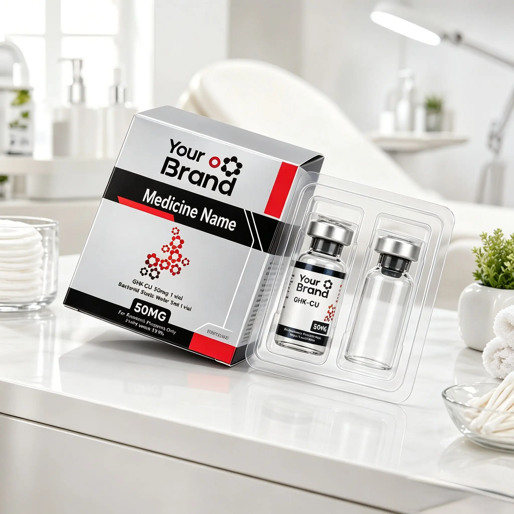 Custom Printed Waterproof Vinyl Stickers & Label Boxes For Peptide 3ml 10ml Beauty Fitness Nutrition Supply Vials view 3