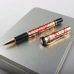 Jinhao 5000 ejderha tükenmez kalem dolum ile gelişmiş zanaat yazma hediye kalem iş ofis için adam kadın metalik jel kalemler