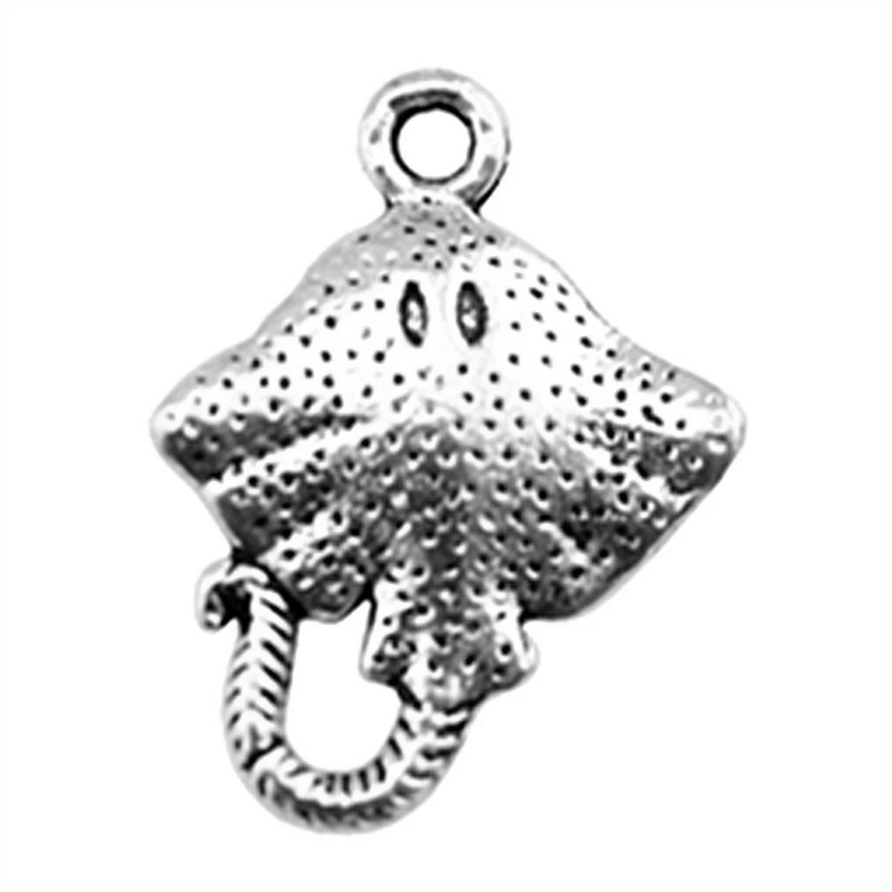 20pcs Charms Stingray Fish Mobula 21x13mm Antique Making Pendant Fit Vintage Manta Ray Charms DIY Handmade Jewelry