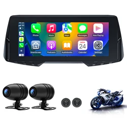 6.86 inches Waterproof Wireless CarPlay/Android Auto 6.86 Inch1 080P 30FPS Dual Cameras Loop Recording Tire Pressure Monitoring