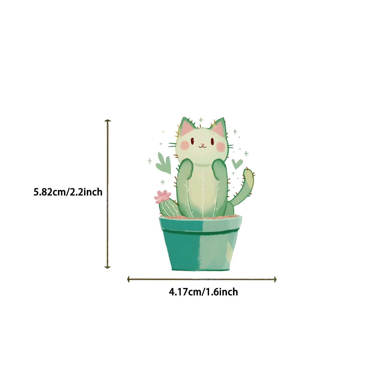 50 pçs kawaii gato adesivos cactus gato árvore torre diy adesivos scrapbooking telefone bagagem skate à prova dwaterproof água matcha decalques
