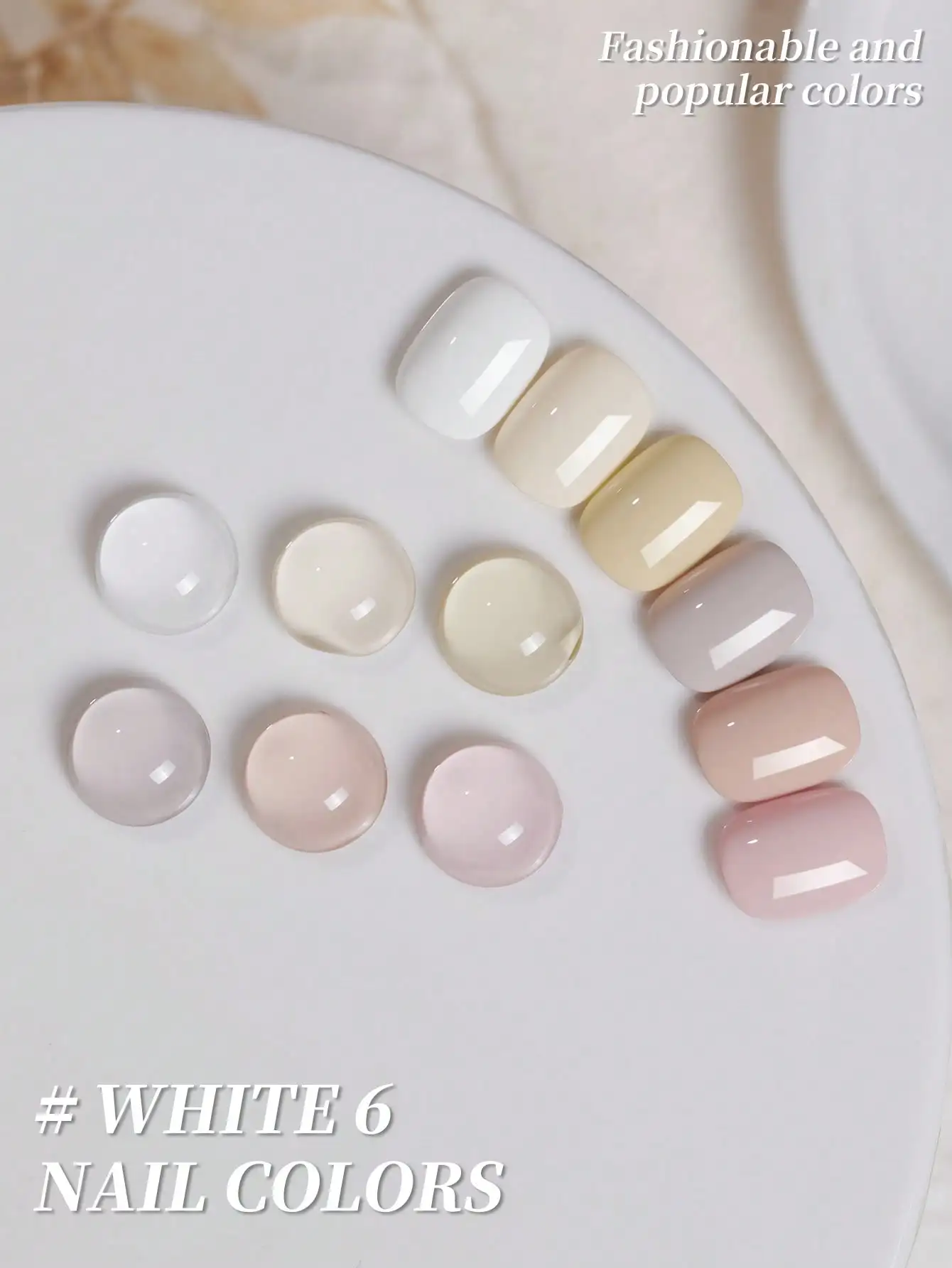 XEIJAYI Set di smalti per unghie gel bianco rosa da 6 pezzi 15 ml, gel per unghie Soaking UV LED, regalo fai da te semipermanente