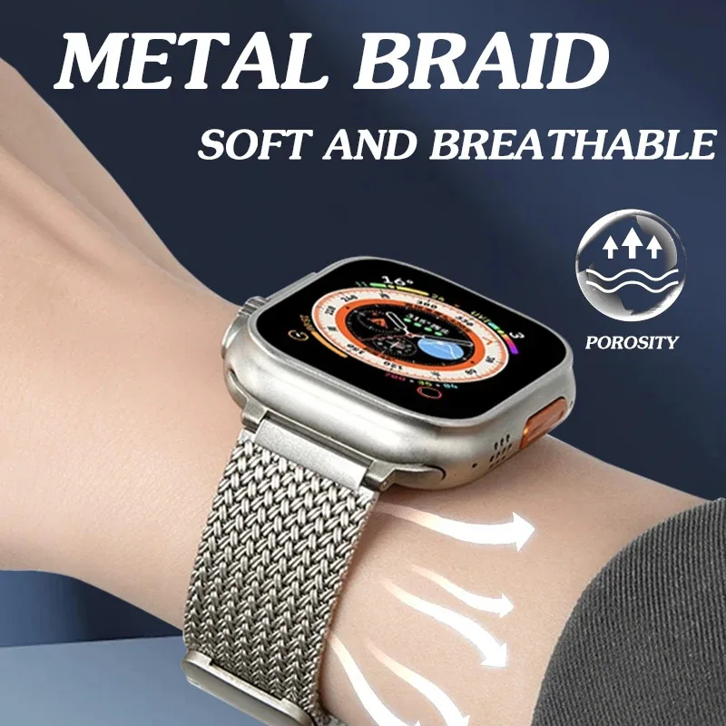 مناسبة ل iWatch أبل سوار ساعة ذكية 49 مللي متر 45 مللي متر 41 مللي متر 40 مللي متر 44 مللي متر معدن كوريا سوار حزام iwatch سلسلة 7 6 5 SE 8 Ultra s