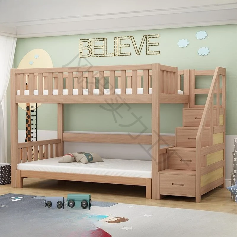 Step up and down bed ladder cabinet, storage, beech solid wood, separate ladder cabinet, sold separately, step slide