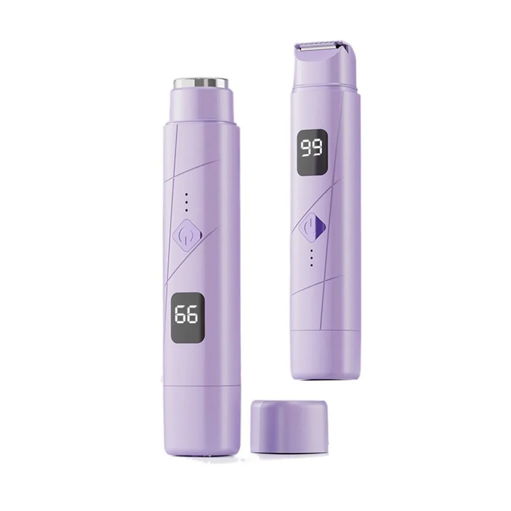 

ЖК-экран 2-в-1 Средство для удаления волос Регулируемая женская бритва с низким уровнем шума Дисплей мощности Водонепроницаемый триммер для интимных частей чувствительная кожа