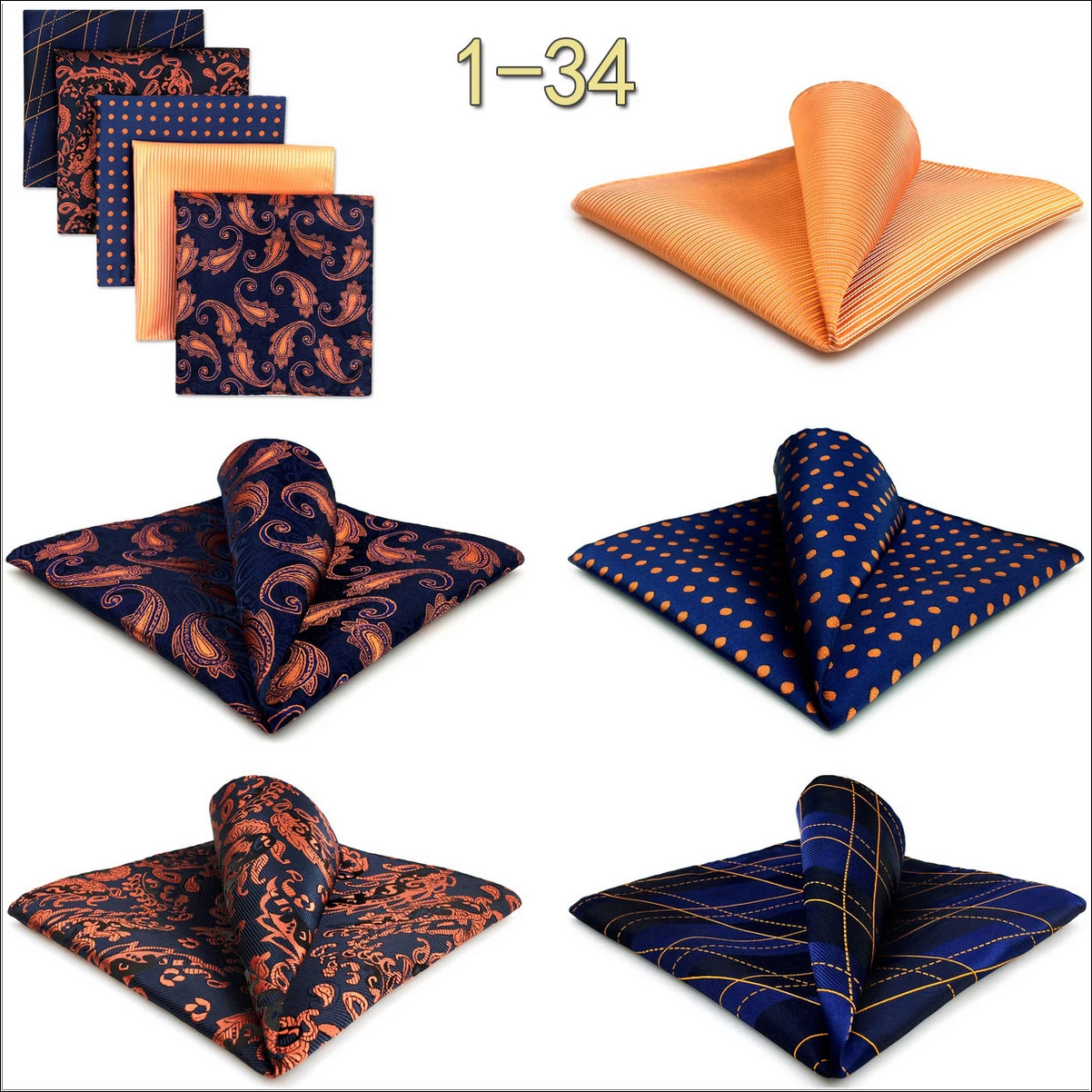 5 Pack Mens Suit Pocket Square Handkerchief Set Various Hanky Lot Classic Gentlemen Wedding Gift Accessories Large Dropshipping