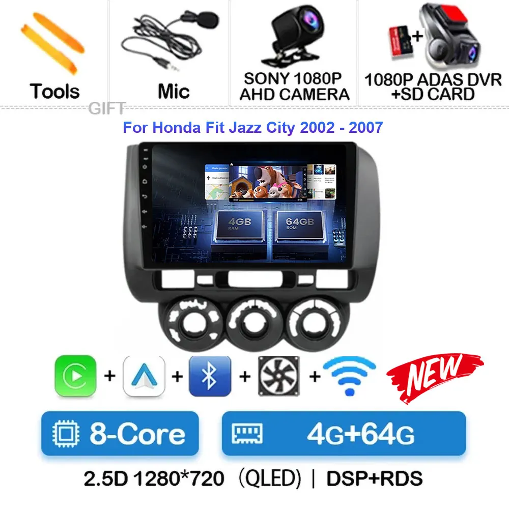 Android 15 Car Radio for Honda Fit Jazz 2002-2007