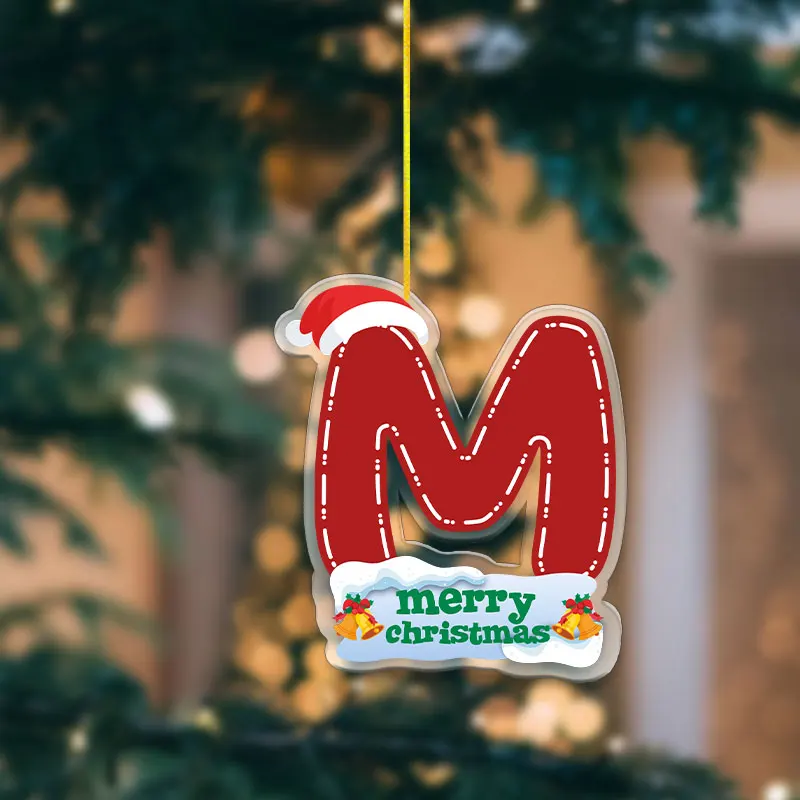 مزدوج الطبقات الاكريليك 8 سنتيمتر عقدة معلقة الديكور الكرتون الحروف الإنجليزية DIY بها بنفسك عيد الميلاد ديكور المنزل هدايا العيد