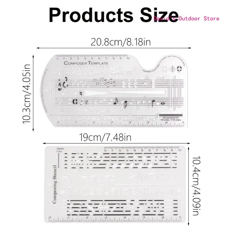 Composing Template Stencil Staff Drawing Ruler Notation Tool Easy to Use X3UA