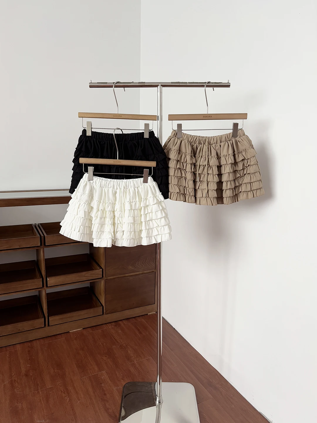 

Elastic Waist Cake Skirt Women's Summer Slimming Versatile Layered Lace Trim Tennis Skirt Anti-Light Walking Skirt