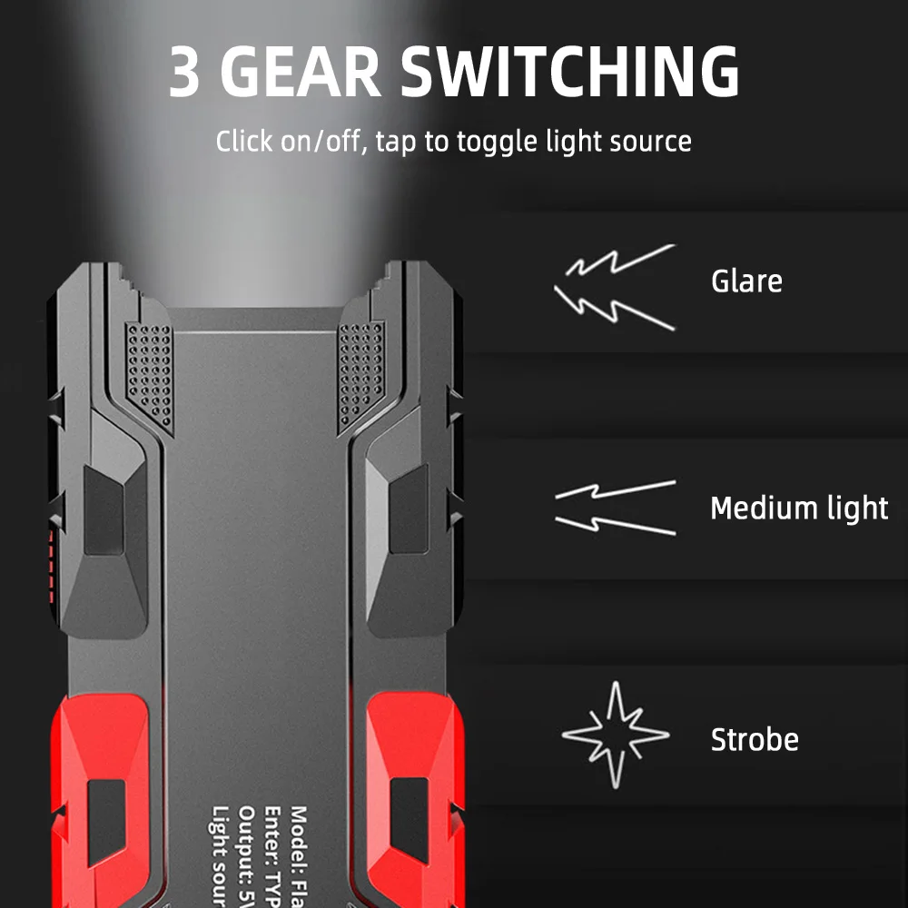 Imagem -03 - Portátil Usb Recarregável Led Alta Potência Lanterna Forte Luz Tocha Acampamento ao ar Livre Banco de Energia de Emergência 18650 Bateria