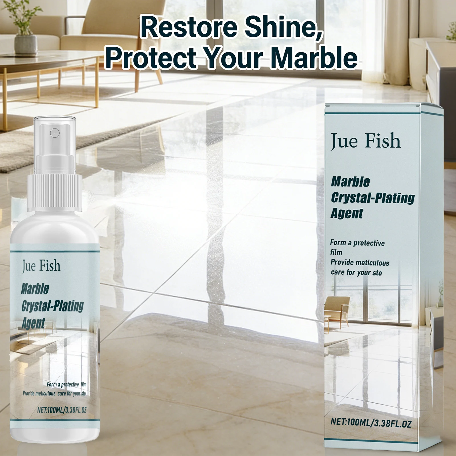 

Marble Plating Agent Cleaning Polishing Enhancing Glossiness Form Protective Film Protection Multi Functional Marble Care Agent
