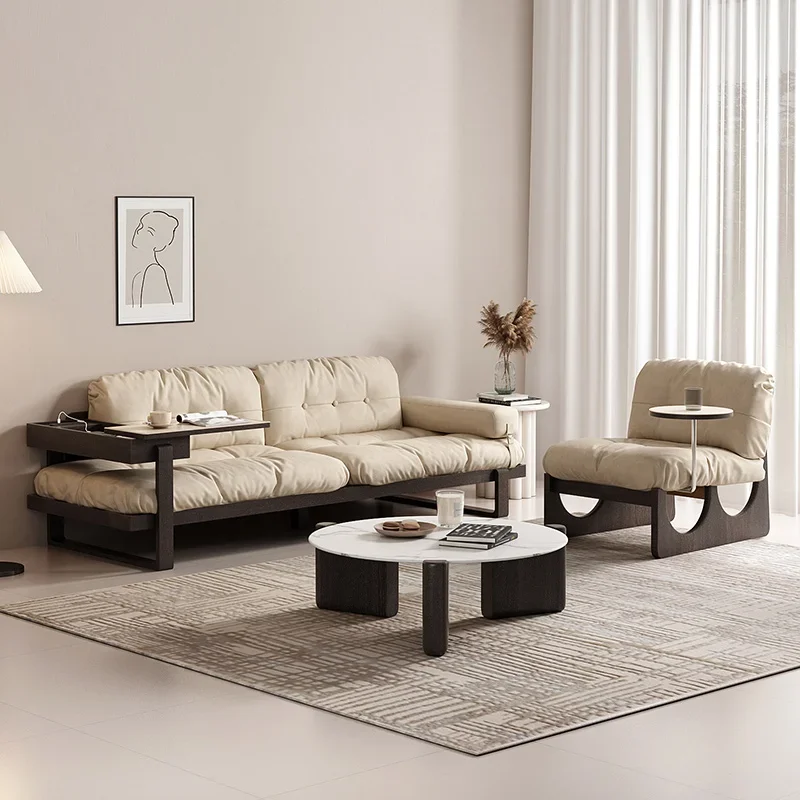 

Modern Living Room Cloud Fabric Sofa Small Apartment Italian Minimalist Three-Seat