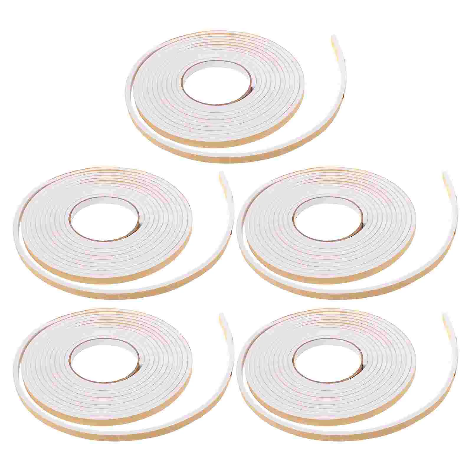 5 Rolls Sponge Tape Self Adhesive Seal Single Sided Door Weather Stripping Sealing Foam Strips EVA Rubber and Plastic for Frame