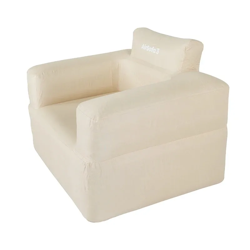 Custom White Modern Air Two-Seater Sofa Foldable TPU Chair for Living Room or Outdoor Inflatable Bed with Fabric