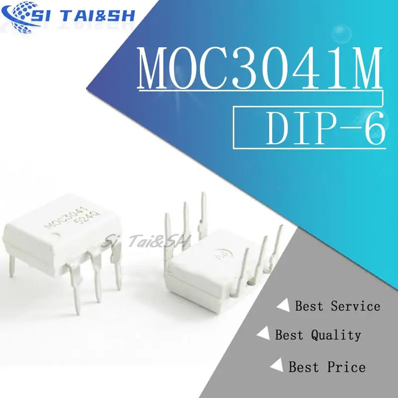 10pcs/lot MOC3041M MOC3041 3041 OPTOCOUPLER TRIAC 400V DIP6