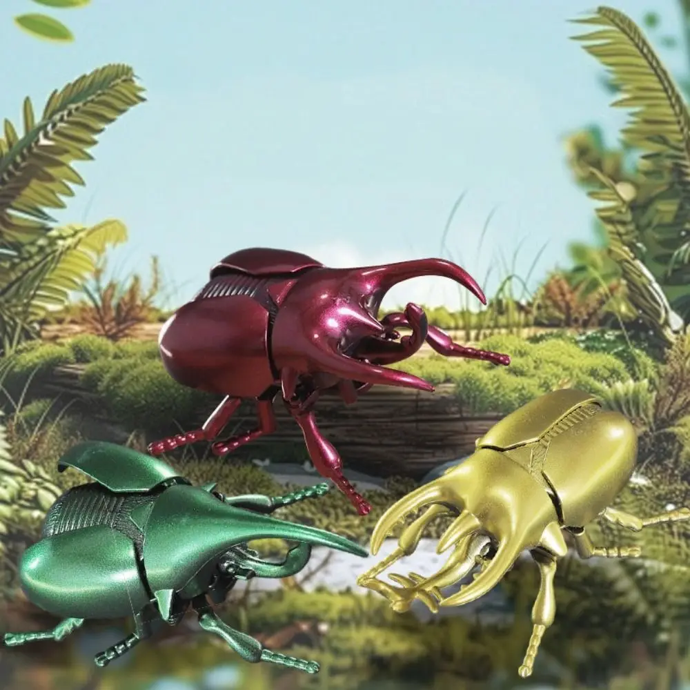 Clockwork Toys Wind-Up Beetle Toy Realistic Trick Props Simulated Beetle Insect Model Wild Insect Science