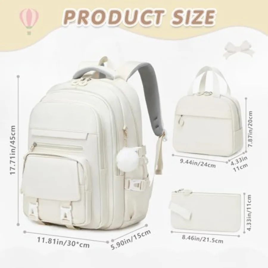 Girls Backpack 15.6" Laptop Backpack Schoolbag for Girls Teens Kid Elementary Middle School Student Waterproof Stylish Girl Boo - Detail 1