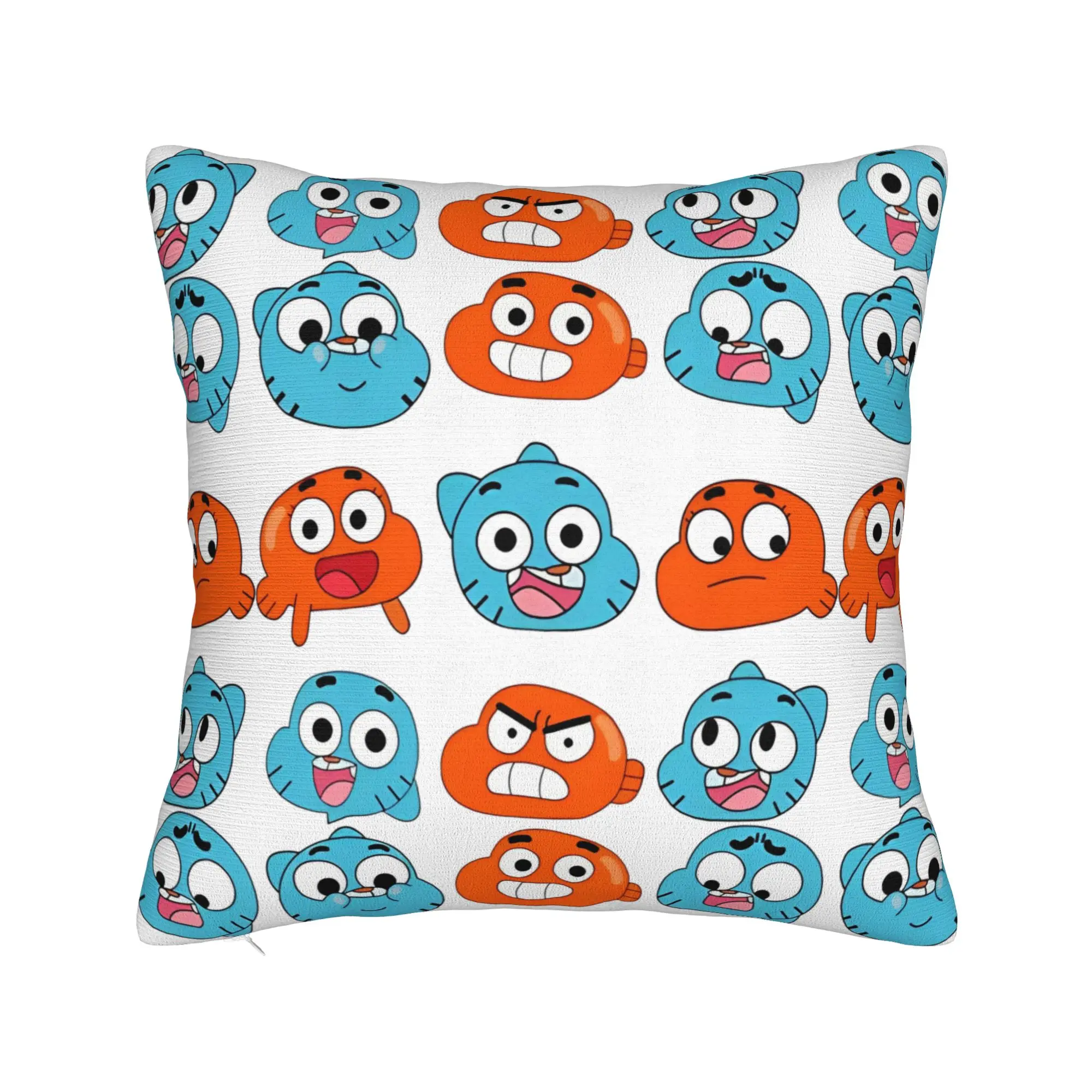 Gum Ball Darwin Faces Features  Square Pillow Covers Polyester Couch  Cushion Cover Cute Decorative Throw Pillow Case 40*40