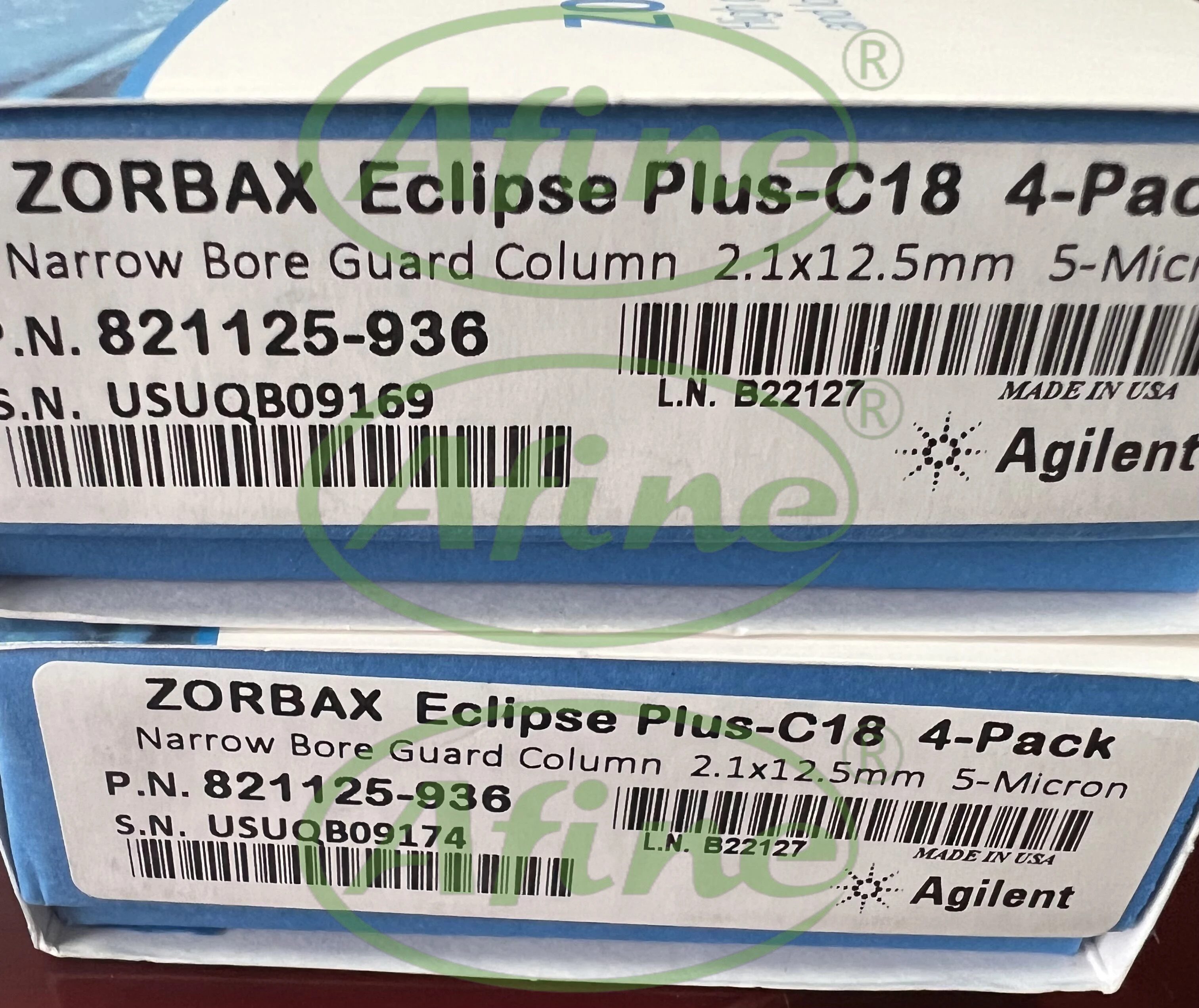 

AFINE Agilent 821125-936 ZORBAX Eclipse Plus C18, 2.1 x 12.5 mm, 5 µm, 400 bar,ZGC, 4/pack