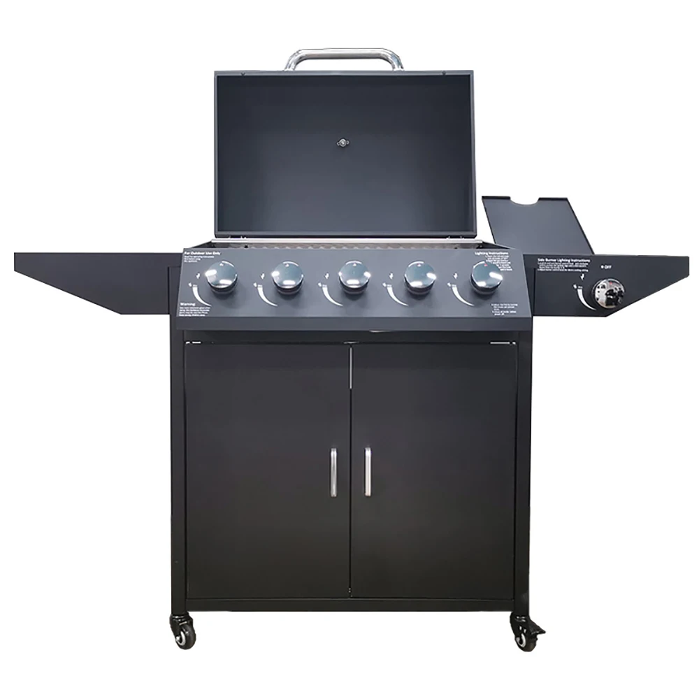 قسط المحمولة 5 + 1 الموقد شواء شواء في الهواء الطلق الفولاذ المقاوم للصدأ شواية الغاز طاولة جانبية للحديقة أو المطبخ نوع غاز البروبان #5