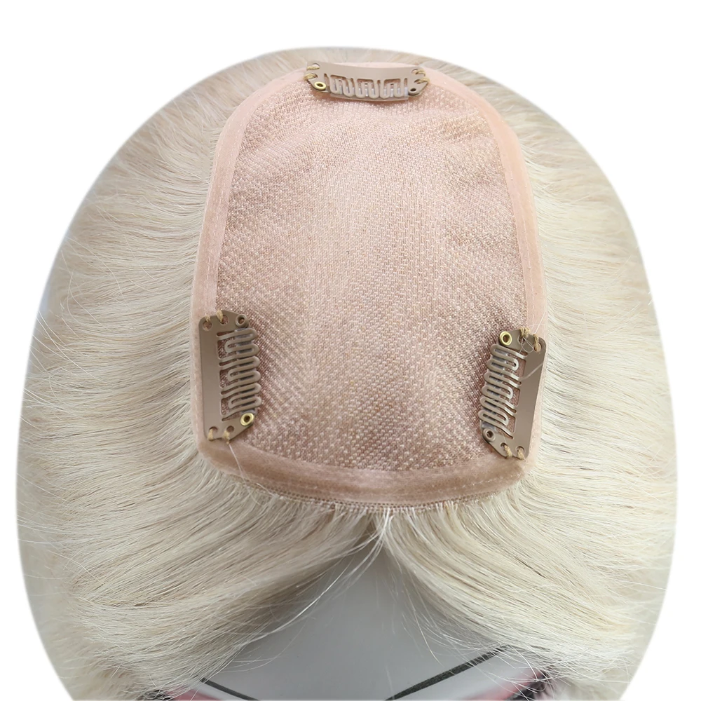 Ugeat Hair Topper Natural Human Hair Mono Base 3x5inch Breathable Women Toupee Invisible Free Part Hair Toppers For Salon