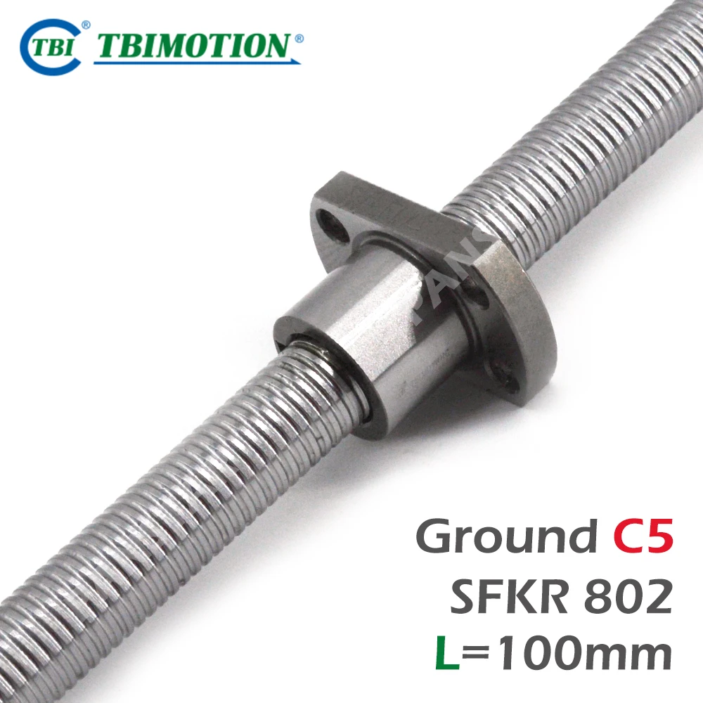 TBI Motion SFKR802 Ground C3 C5 High Precision Mini Ballnut 3D Printer SFK Ballscrew CNC Parts Grind Spindle Dia 8mm Lead 2mm