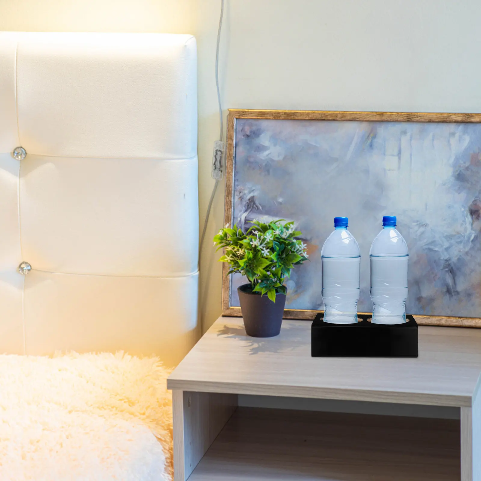 

Двухсекционная акриловая подставка для напитков, держатель для стаканов, органайзер для бутылок, подставка для демонстрации напитков на кухне и в отеле