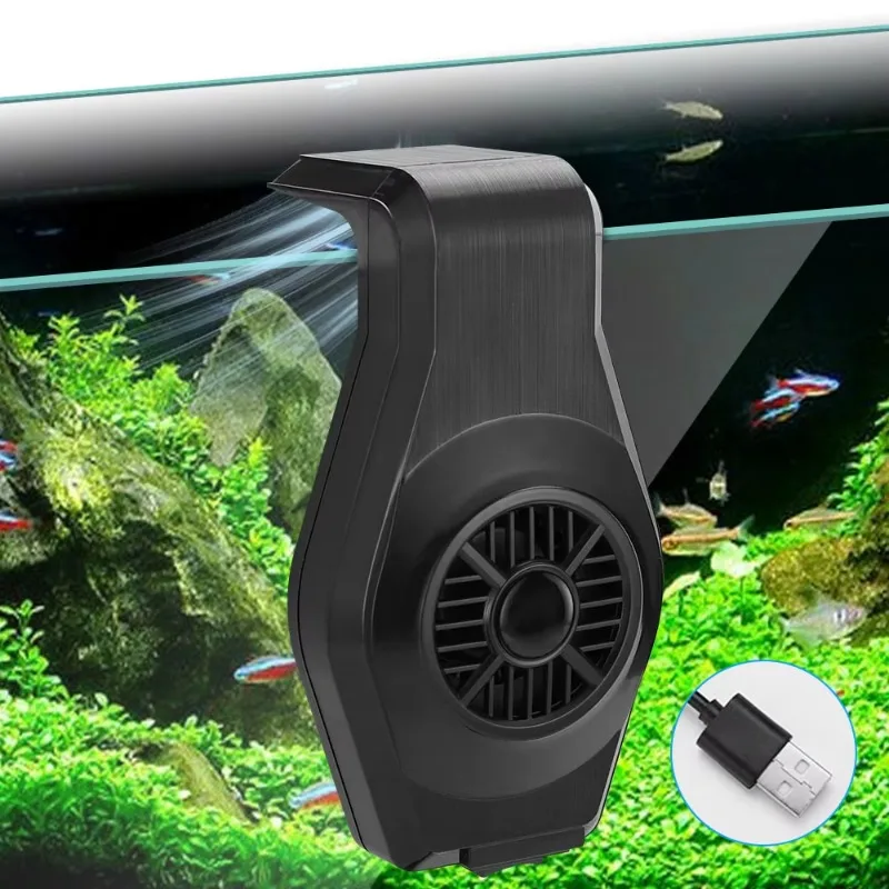 

USB Mini Rectangle Cooling Fan for Fish Tank and Aquarium Shrimp Water Plants Plastic Heat Dissipation Fan for Living Room