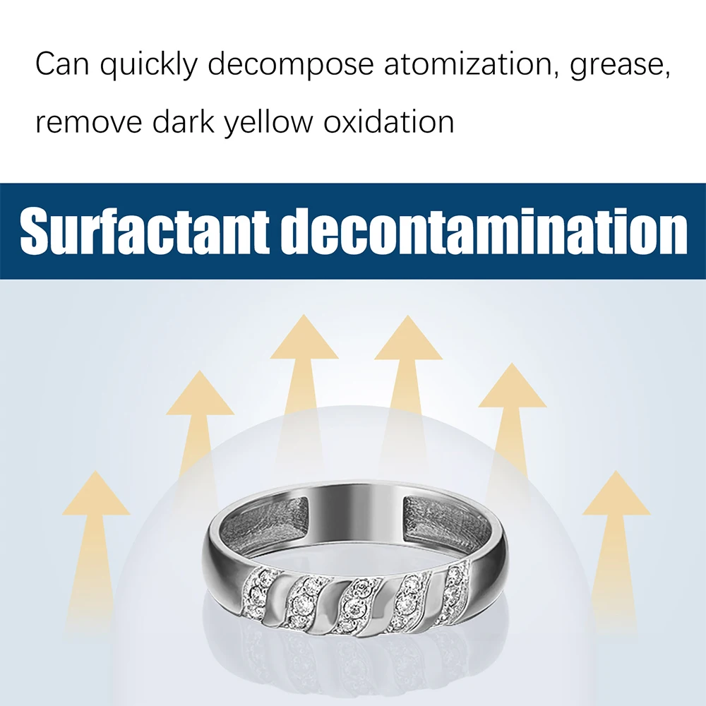 منظف المجوهرات 100 مل، قلادة المجوهرات الفضية، حلقة تنظيف تلميع السائل، العناية بالخاتم، سائل الغسيل، منظف متعدد الوظائف