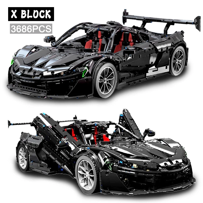 

MOC-16915 3686PCS Technical 1:8 Black Super Sport Car Model Building Blocks Assemble Vehicle Bricks Set Toys Gifts For Adult Boy